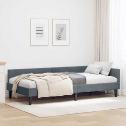 Rama łóżka narożnego Ciemnoszary 100 cm x 200 cm Aksamit