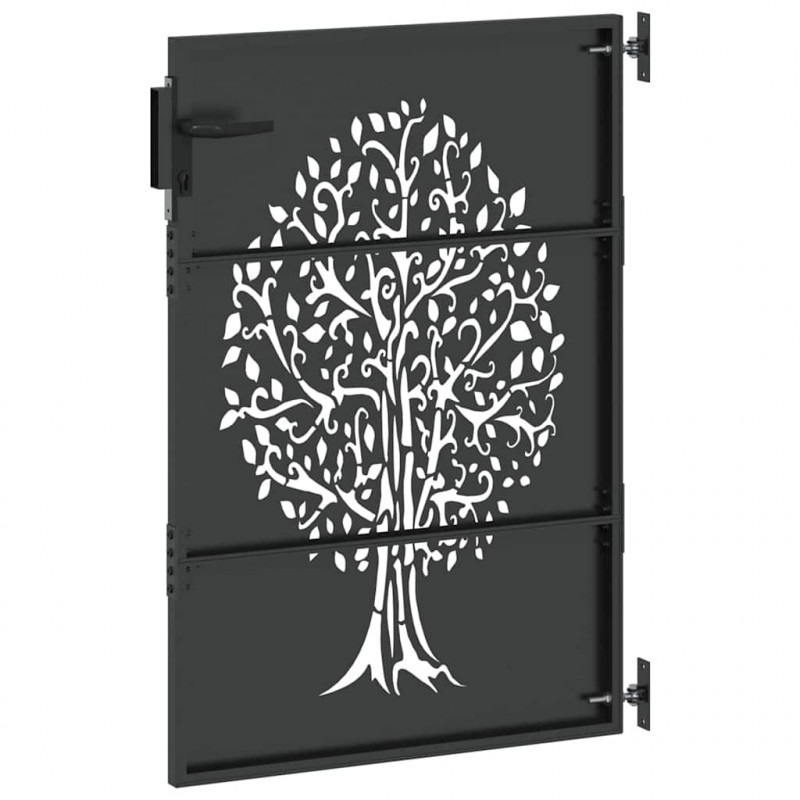 Brama ogrodowa Czarny 85 x 150 cm Stal Malowana Proszkowo