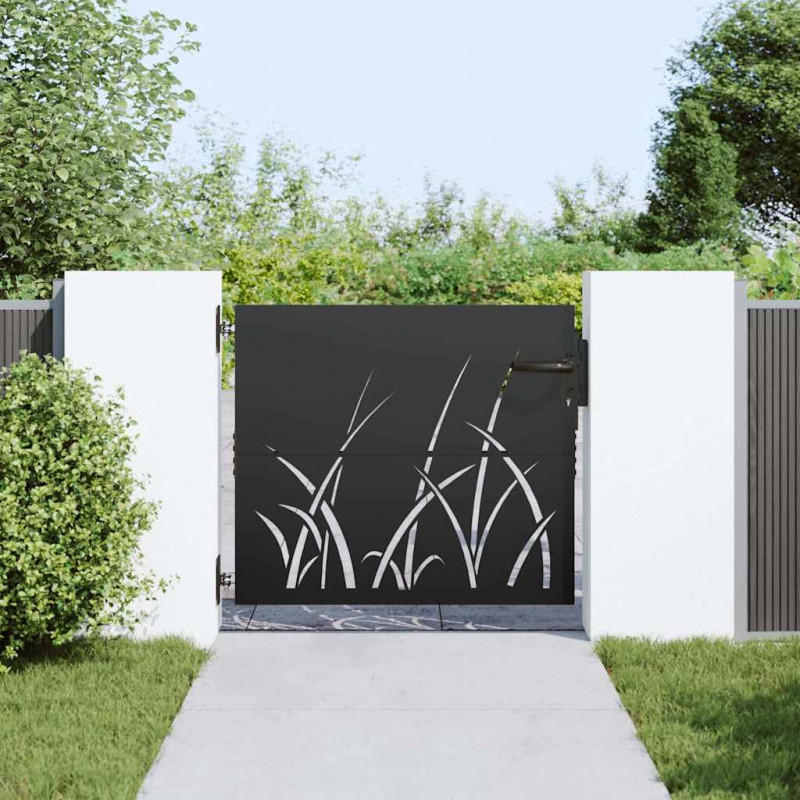 Brama ogrodowa Czarny 85 x 100 cm Stal Malowana Proszkowo