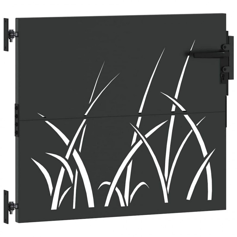 Brama ogrodowa Czarny 85 x 100 cm Stal Malowana Proszkowo