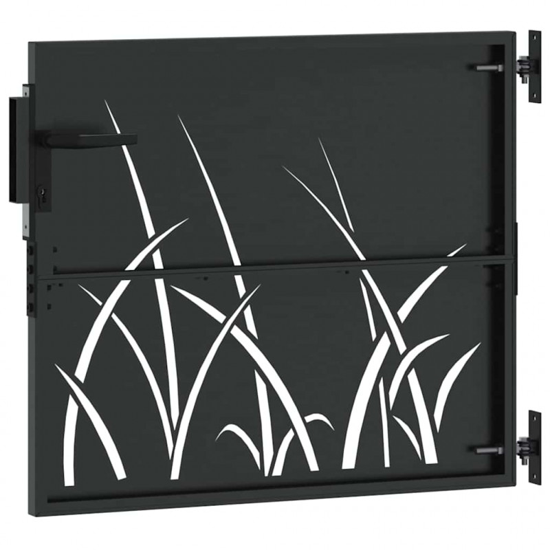 Brama ogrodowa Czarny 85 x 100 cm Stal Malowana Proszkowo