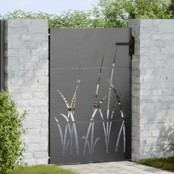 Brama ogrodowa Czarny 85 x 125 cm Stal Malowana Proszkowo