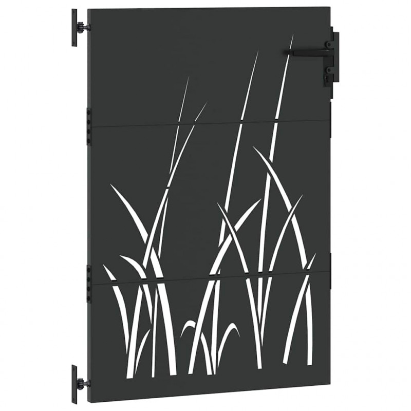 Brama ogrodowa Czarny 85 x 125 cm Stal Malowana Proszkowo