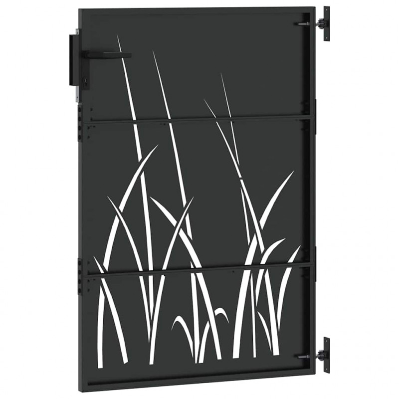 Brama ogrodowa Czarny 85 x 125 cm Stal Malowana Proszkowo