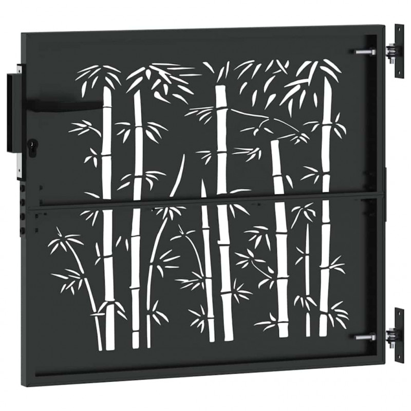 Brama ogrodowa Czarny 85 x 175 cm Stal Malowana Proszkowo