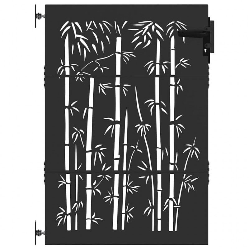 Brama ogrodowa Czarny 85 x 125 cm Stal Malowana Proszkowo