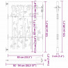 Brama ogrodowa Czarny 85 x 125 cm Stal Malowana Proszkowo