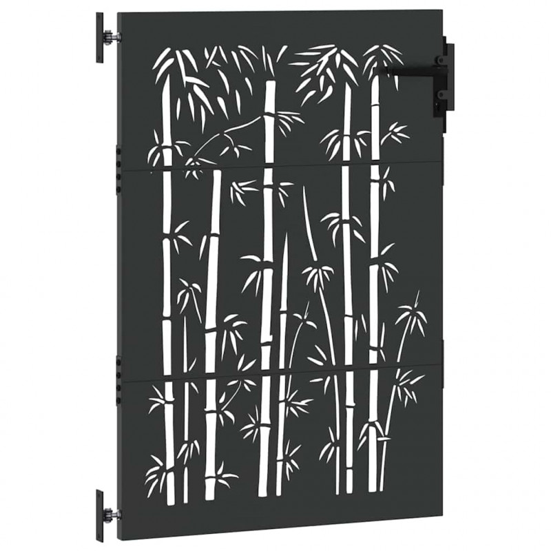 Brama ogrodowa Czarny 85 x 150 cm Stal Malowana Proszkowo