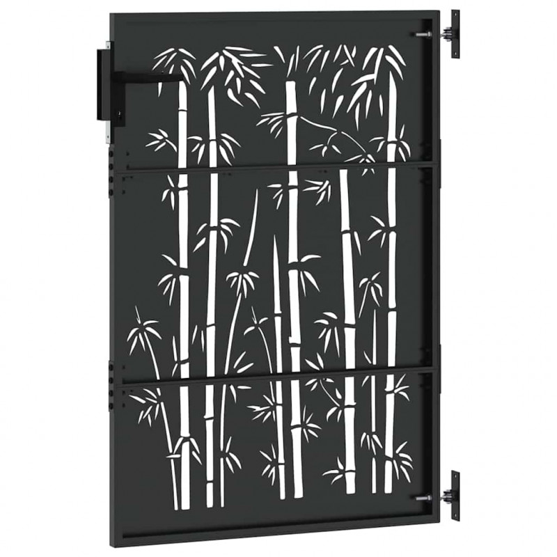Brama ogrodowa Czarny 85 x 150 cm Stal Malowana Proszkowo