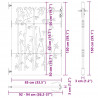 Brama ogrodowa Czarny 85 x 150 cm Stal Malowana Proszkowo