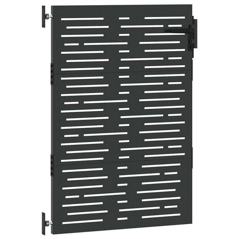 Brama ogrodowa Czarny 85 x 125 cm Stal Malowana Proszkowo