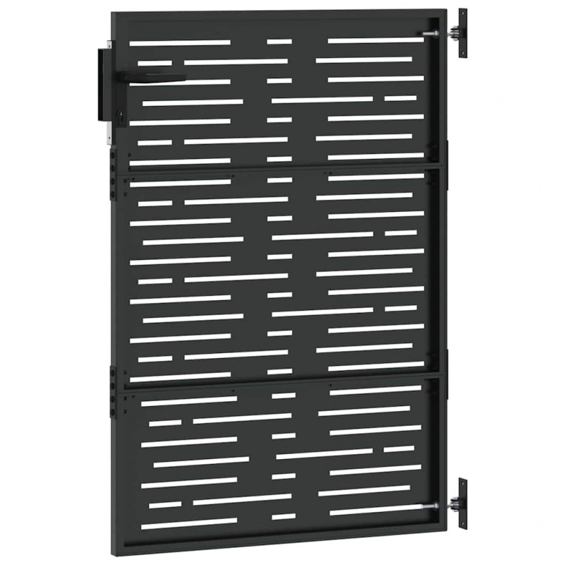 Brama ogrodowa Czarny 85 x 125 cm Stal Malowana Proszkowo