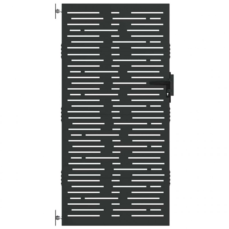 Brama ogrodowa Czarny 85 x 200 cm Stal Malowana Proszkowo