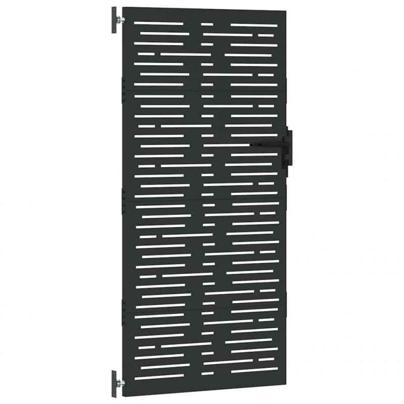 Brama ogrodowa Czarny 85 x 200 cm Stal Malowana Proszkowo