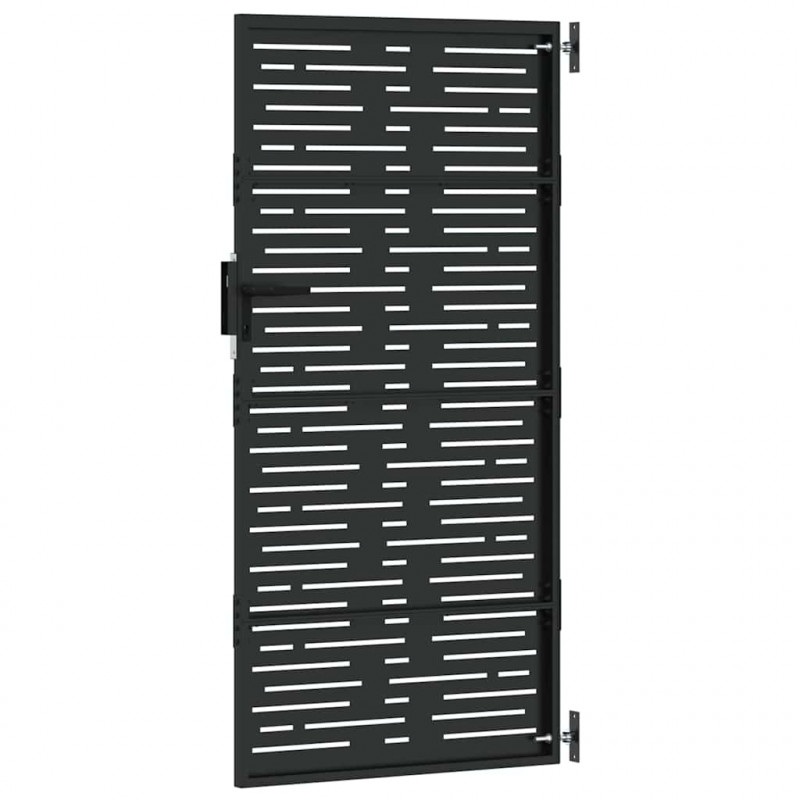 Brama ogrodowa Czarny 85 x 200 cm Stal Malowana Proszkowo