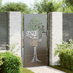 Brama ogrodowa Czarny 110 x 205 cm Stal Malowana Proszkowo