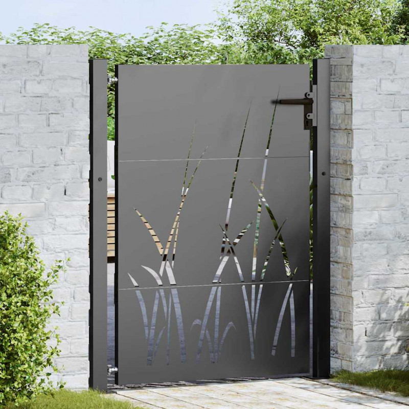 Brama ogrodowa Czarny 110 x 130 cm Stal Malowana Proszkowo