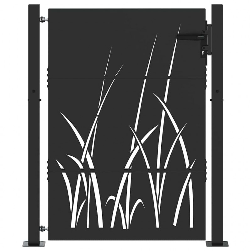 Brama ogrodowa Czarny 110 x 130 cm Stal Malowana Proszkowo