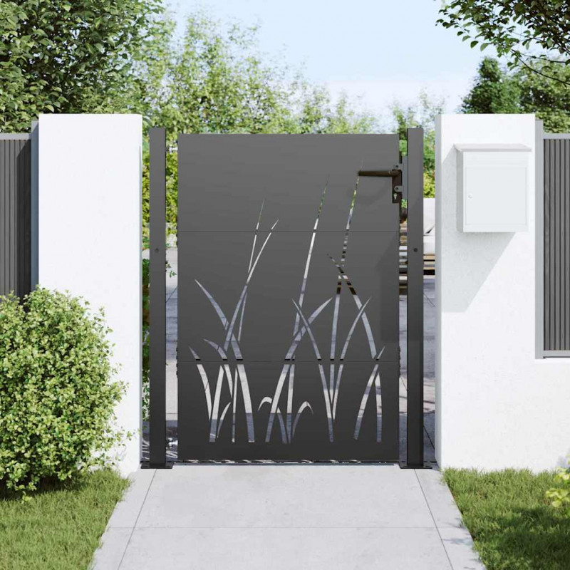 Brama ogrodowa Czarny 110 x 130 cm Stal Malowana Proszkowo