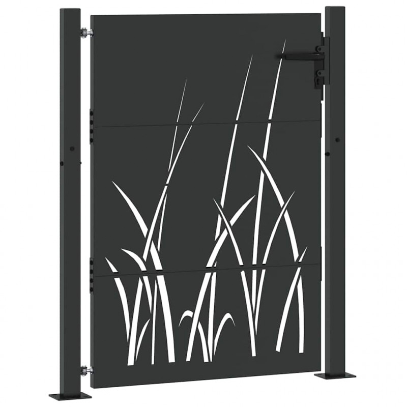 Brama ogrodowa Czarny 110 x 130 cm Stal Malowana Proszkowo