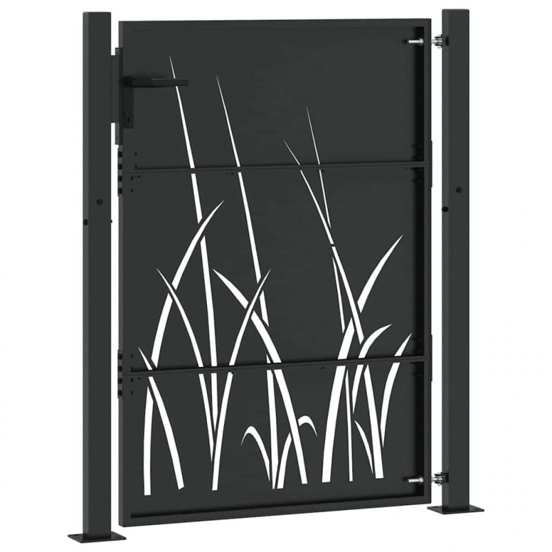 Brama ogrodowa Czarny 110 x 130 cm Stal Malowana Proszkowo