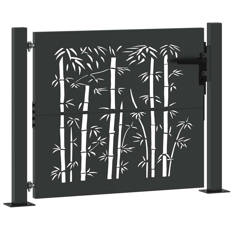 Brama ogrodowa Czarny 110 x 105 cm Stal malowana proszkowo