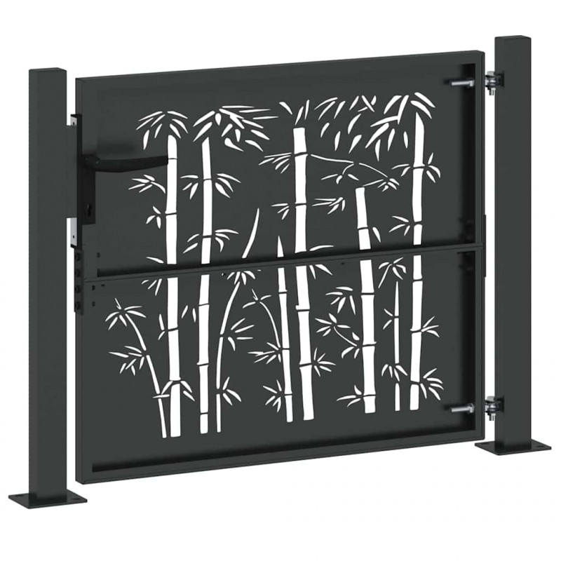 Brama ogrodowa Czarny 110 x 105 cm Stal malowana proszkowo