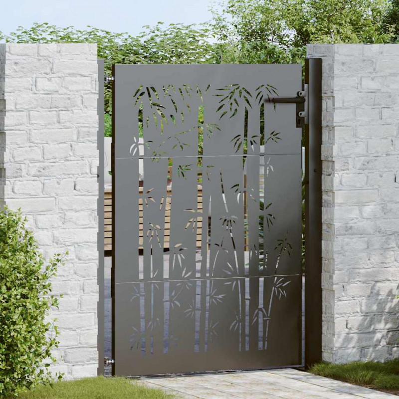 Brama ogrodowa Czarny 110 x 130 cm Stal malowana proszkowo
