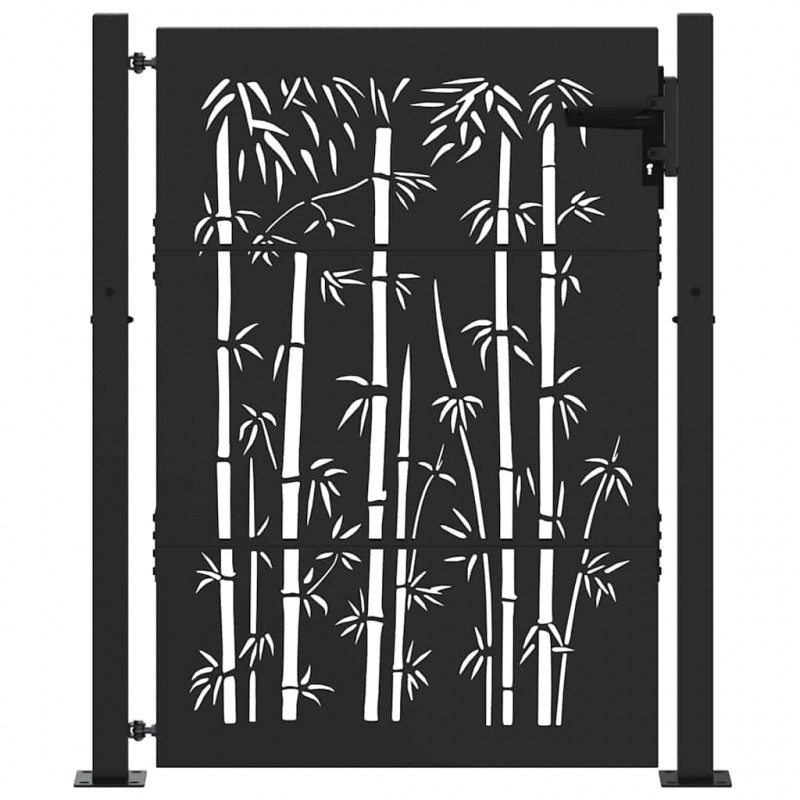 Brama ogrodowa Czarny 110 x 155 cm Stal malowana proszkowo