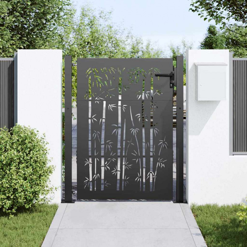 Brama ogrodowa Czarny 110 x 155 cm Stal malowana proszkowo
