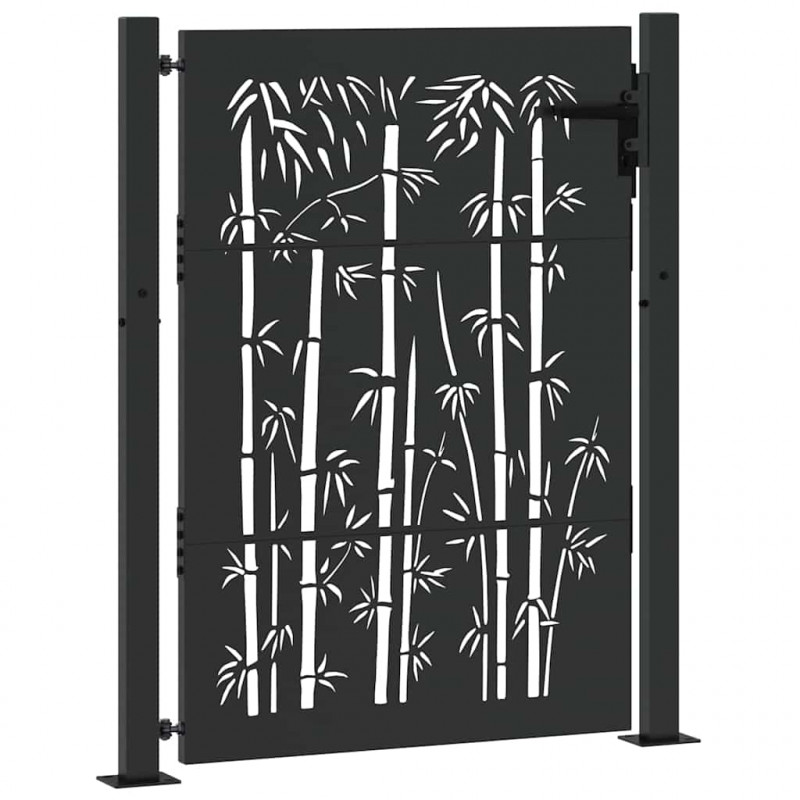 Brama ogrodowa Czarny 110 x 155 cm Stal malowana proszkowo