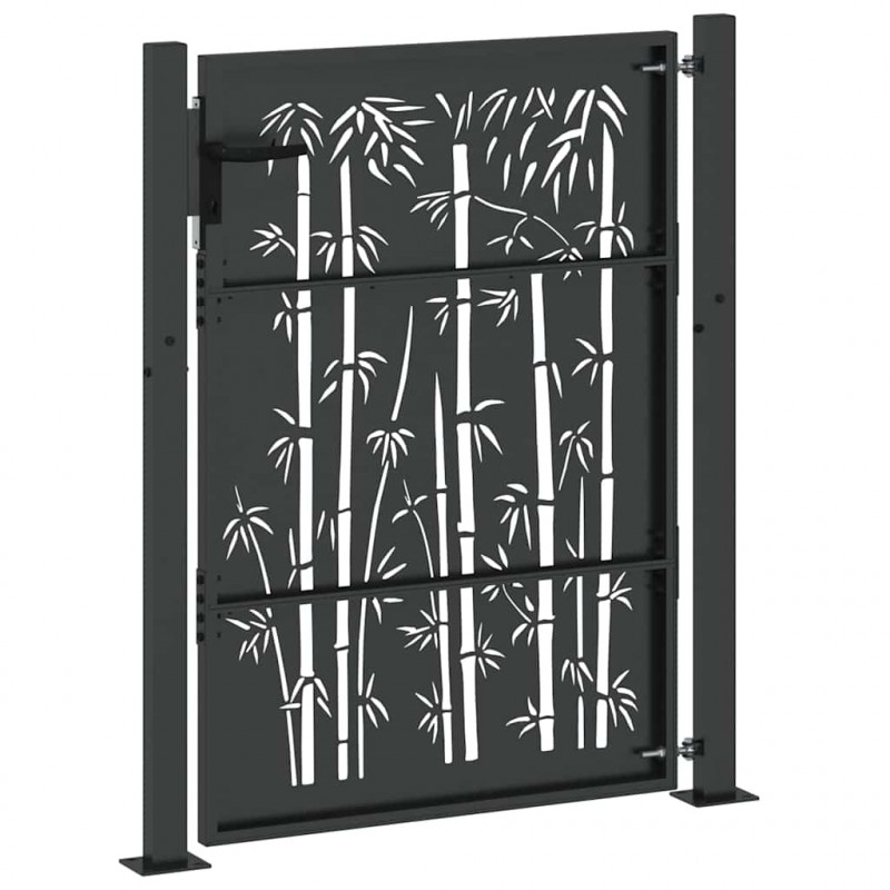 Brama ogrodowa Czarny 110 x 155 cm Stal malowana proszkowo