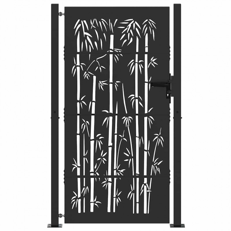 Brama ogrodowa Czarny 110 x 205 cm Stal malowana proszkowo