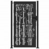 Brama ogrodowa Czarny 110 x 205 cm Stal malowana proszkowo