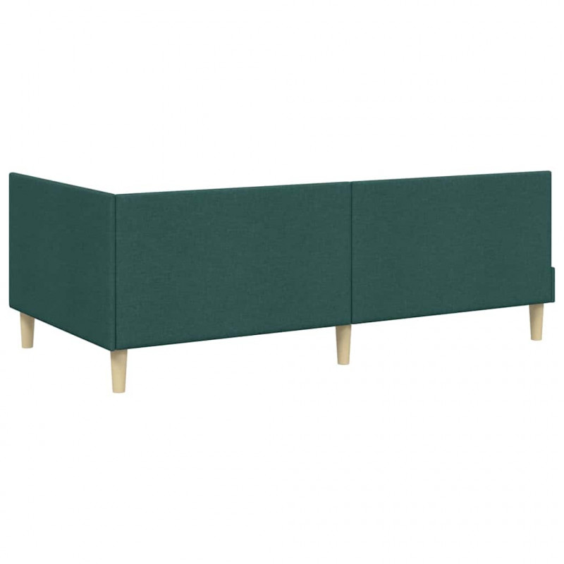 Rama łóżka narożnego Z zagłówkiem Ciemna zieleń 90 cm x 190 cm