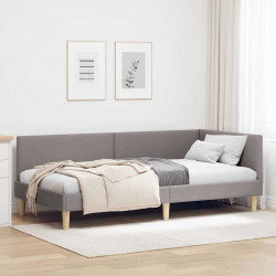 Rama łóżka narożnego Z zagłówkiem Ciemnoszary 90 cm x 190 cm