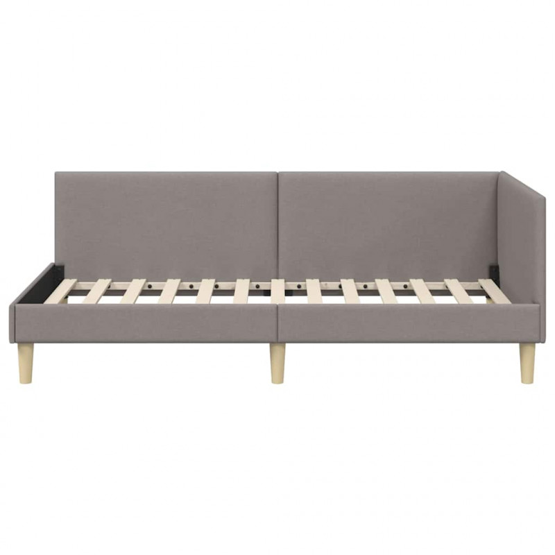 Rama łóżka narożnego Z zagłówkiem Ciemnoszary 90 cm x 190 cm