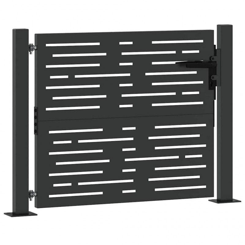 Brama ogrodowa Czarny 110 x 105 cm Stal malowana proszkowo