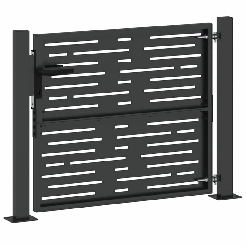 Brama ogrodowa Czarny 110 x 105 cm Stal malowana proszkowo