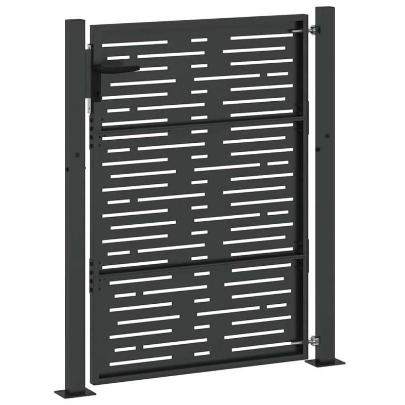 Brama ogrodowa Czarny 110 x 130 cm Stal malowana proszkowo