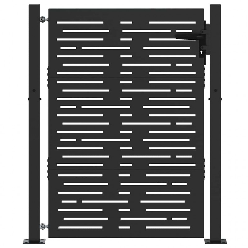 Brama ogrodowa Czarny 110 x 155 cm Stal malowana proszkowo