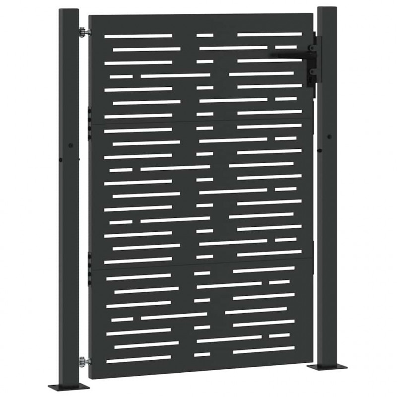 Brama ogrodowa Czarny 110 x 155 cm Stal malowana proszkowo
