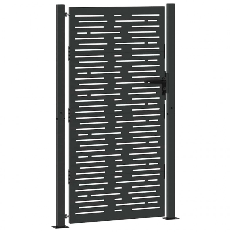 Brama ogrodowa Czarny 110 x 180 cm Stal malowana proszkowo