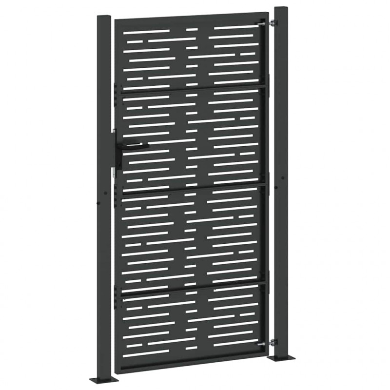Brama ogrodowa Czarny 110 x 180 cm Stal malowana proszkowo
