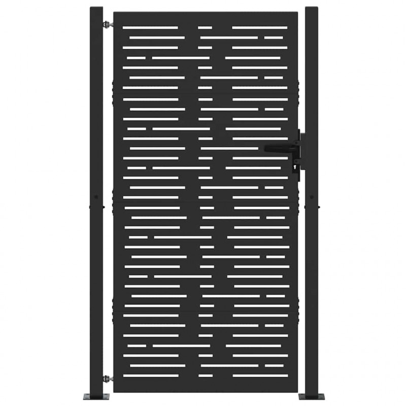 Brama ogrodowa Czarny 110 x 205 cm Stal malowana proszkowo