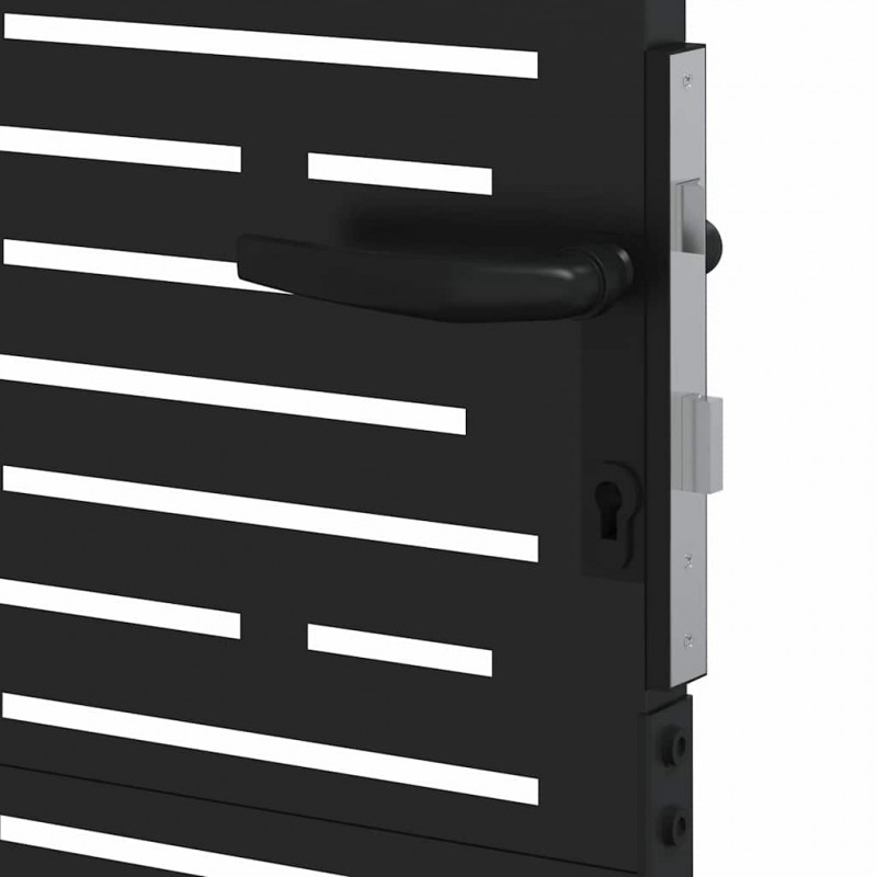 Brama ogrodowa Czarny 110 x 205 cm Stal malowana proszkowo