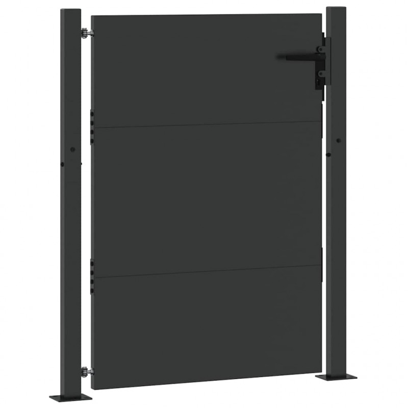 Brama ogrodowa Czarny 105 x 130 cm Stal malowana proszkowo