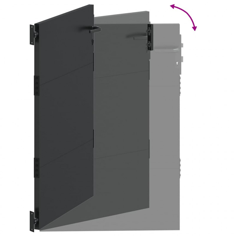 Brama ogrodowa Czarny 105 x 130 cm Stal malowana proszkowo