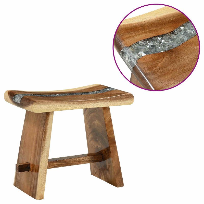 Taboret prysznicowy Naturalny 50 x 30 x 44 cm Drewno Suar