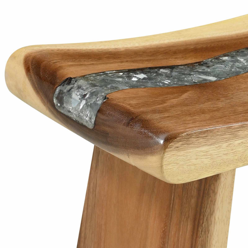 Taboret prysznicowy Naturalny 50 x 30 x 44 cm Drewno Suar